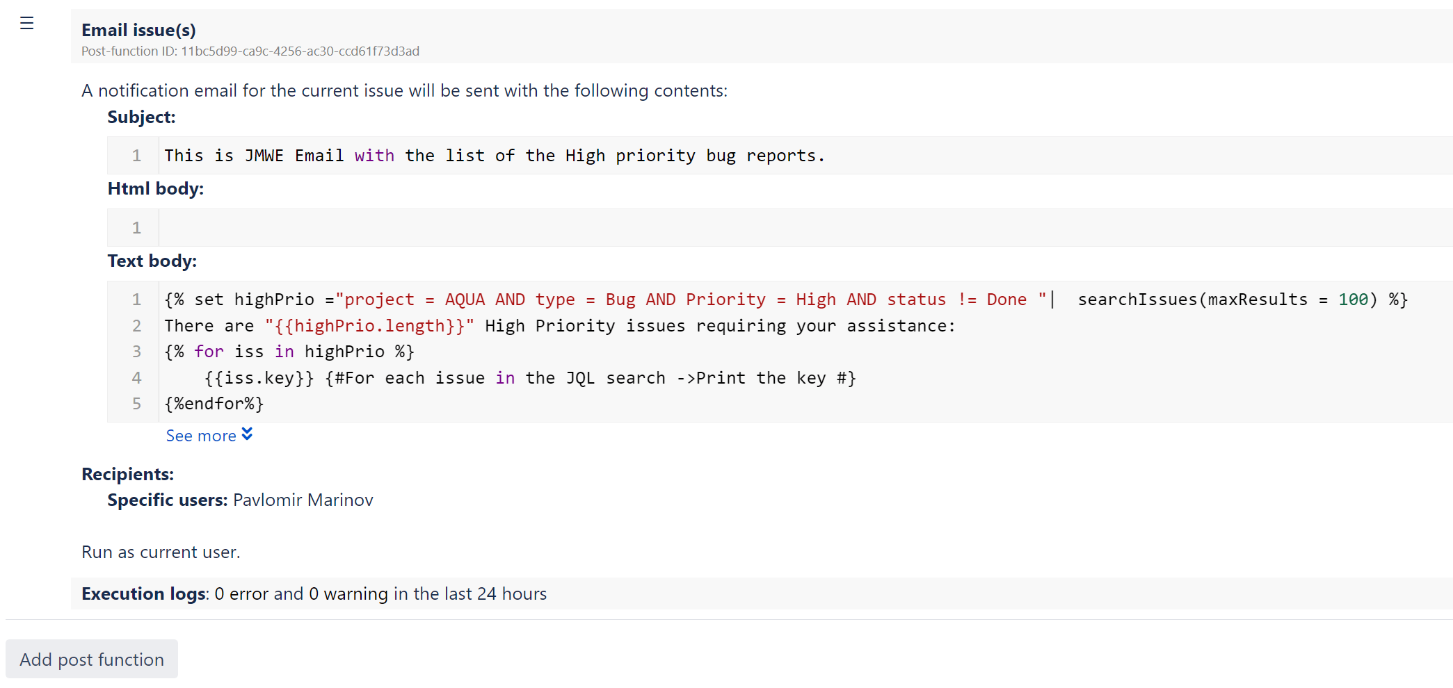 JMWE email example