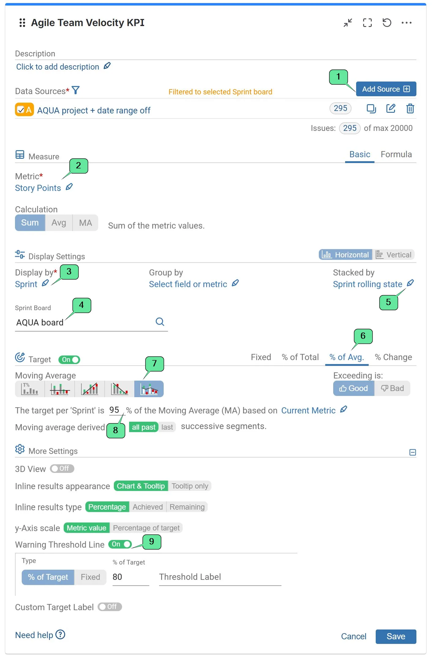 Team Velocity settings
