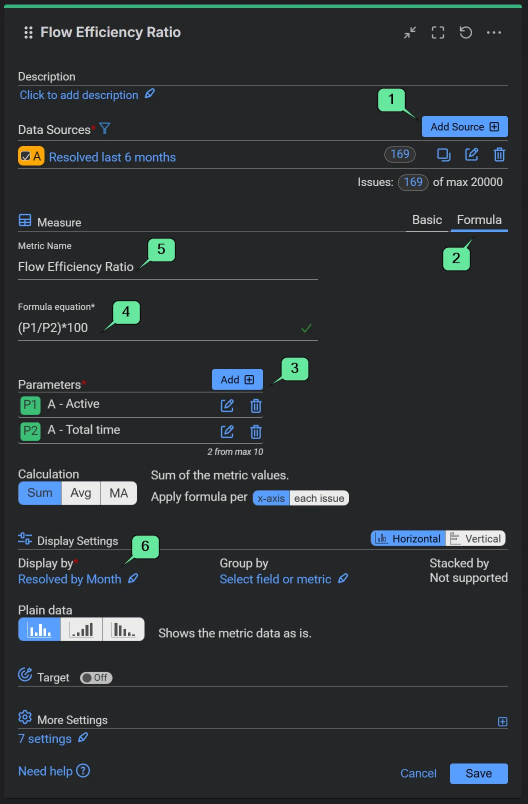 Flow efficiency ratio settings v2