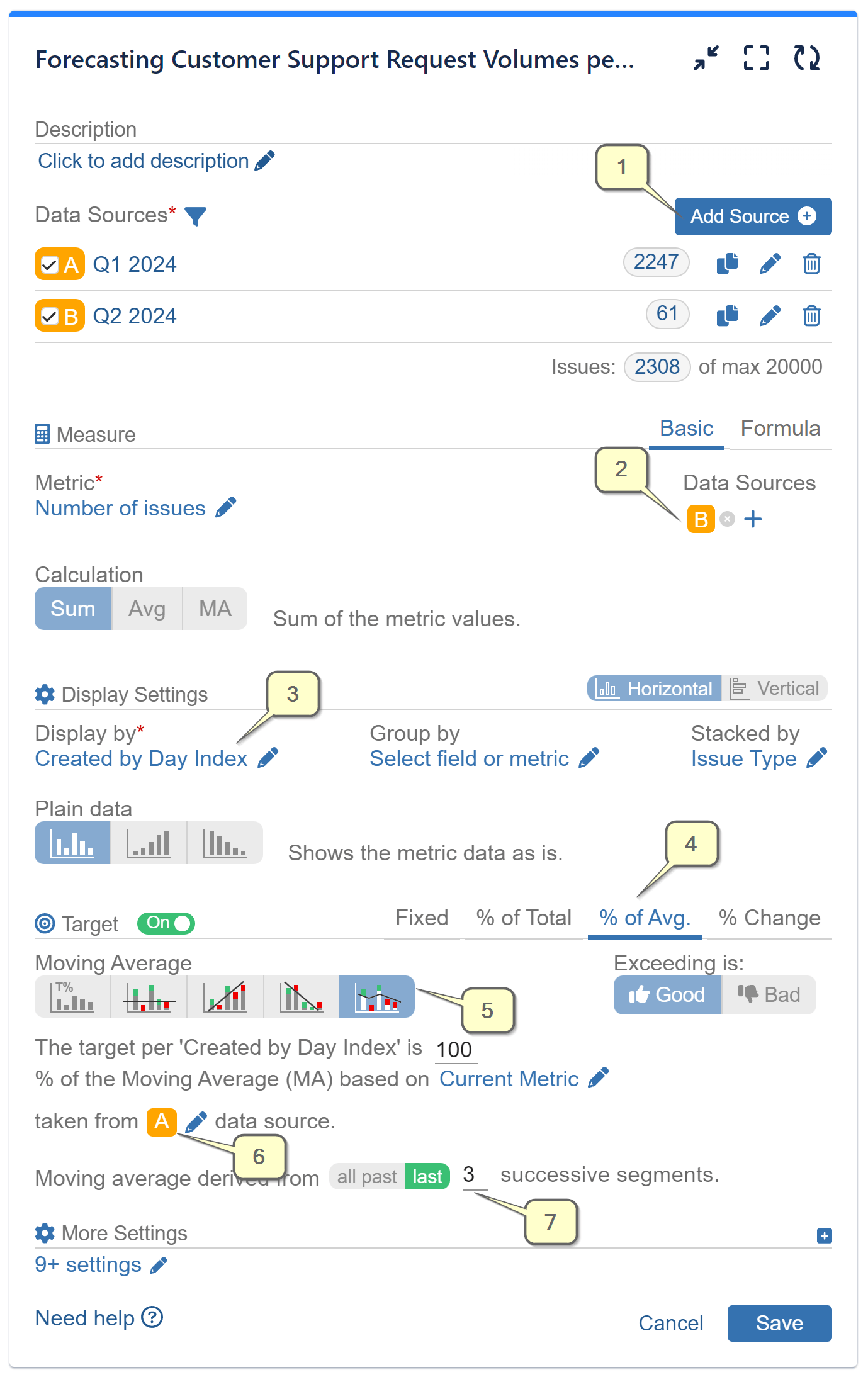 Jira forecasting report settings