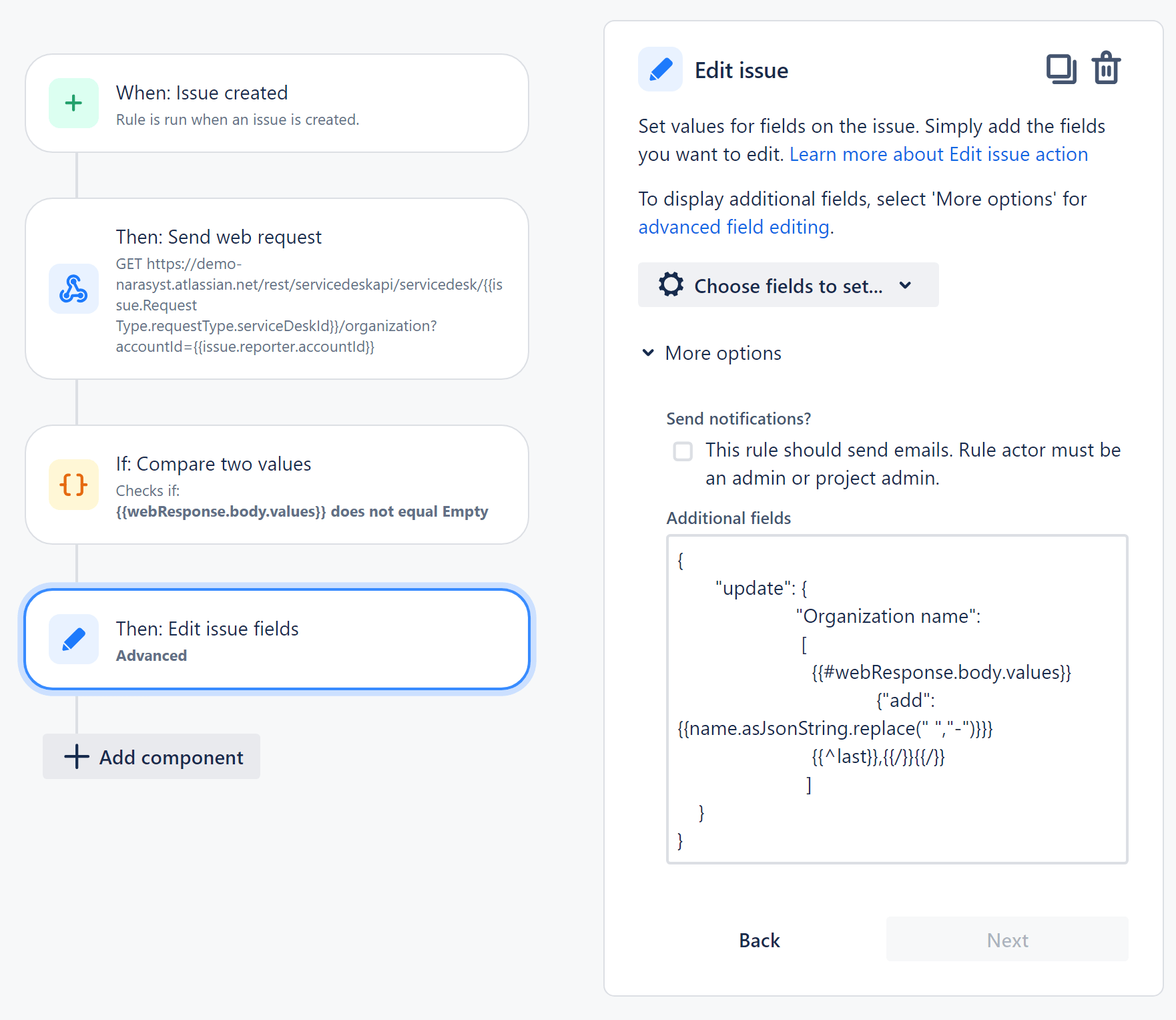 Settings to add labels as additional field in Jira