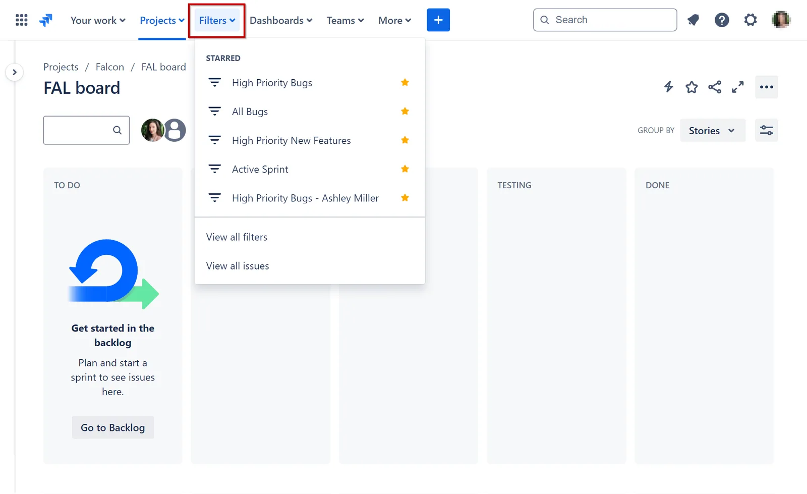 Saved Filters on Jira